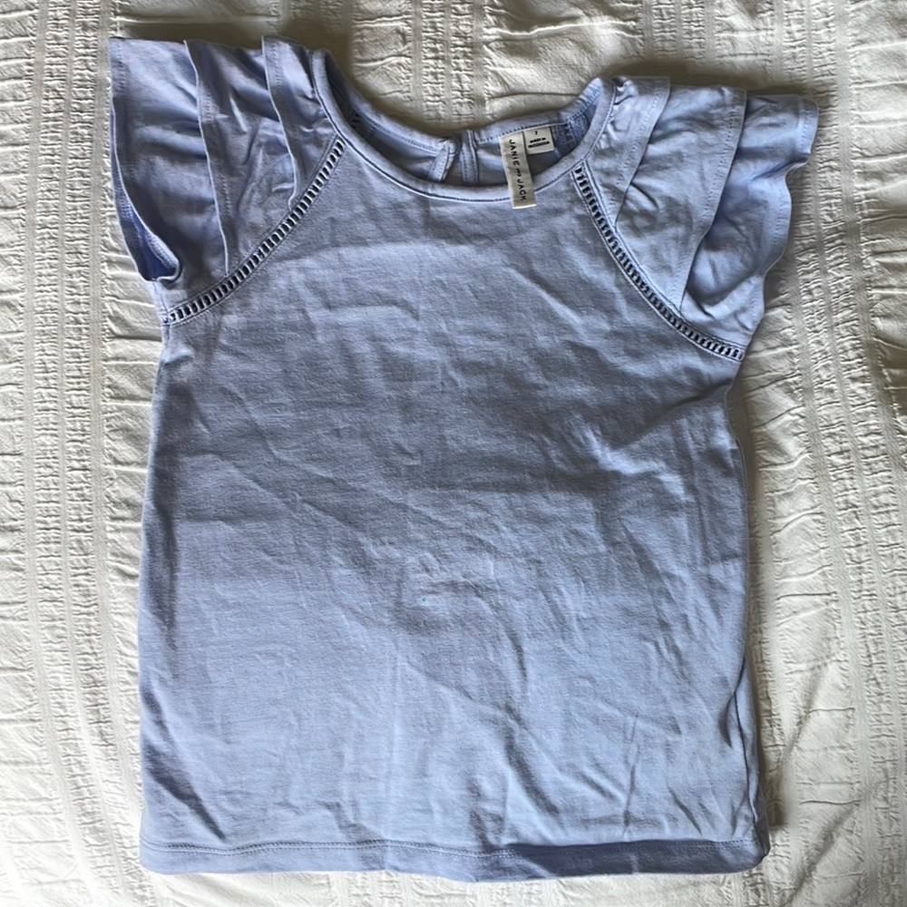 Janie and Jack Blue Girls Top Size 7